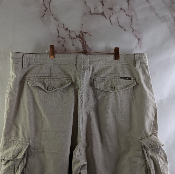 OP Shorts Men 43 Cargo Vintage Y2K Khaki Baggy Loose Canvas 10 Inch Ocean - Picture 5 of 8